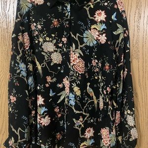 Floral Bird Button Blouse - GP & J Baker X H & M Size 10
